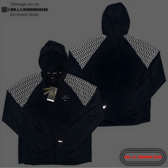 nike essential flash reflective running jacket